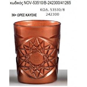ΚΕΡΙ ΣΕ ΓΥΑΛΙΝΟ ΠΟΤΗΡΙ ΜΕ ΣΧΕΔΙΟ ΧΡΩΜΑ ΜΠΡΟΝΖΕ NOV-53510/Β-242300/41265 