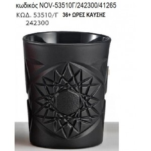ΚΕΡΙ ΣΕ ΓΥΑΛΙΝΟ ΠΟΤΗΡΙ ΜΕ ΣΧΕΔΙΟ ΧΡΩΜΑ ΜΑΥΡΟ ΜΑΤ NOV-53510/Γ-242300/41265 