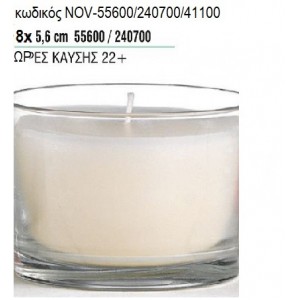 ΚΕΡΙ ΣΕ ΓΥΑΛΙΝΟ ΠΟΤΗΡΙ ΣΤΡΟΓΓΥΛΟ 8x5,6ΕΚ NOV-55600/240700/41100 