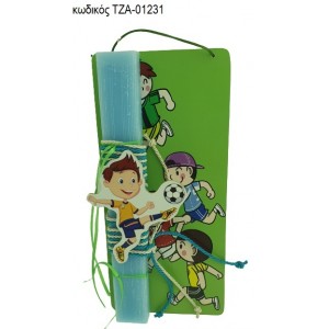 ΠΟΔΟΣΦΑΙΡΙΣΤΗΣ ΞΥΛΙΝΟ ΠΑΣΧΑΛΙΝΗ ΛΑΜΠΑΔΑ ΣΕ ΞΥΛΙΝΗ ΠΛΑΤΗ ΜΕ ΣΧΕΔΙΟ ΠΟΔΟΣΦΑΙΡΟ ΤΖΑ-01231/41450