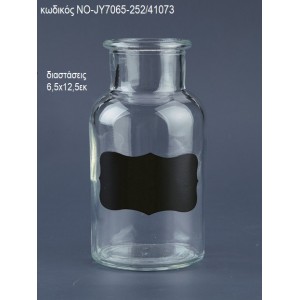 ΜΠΟΥΚΑΛΙ ΓΥΑΛΙΝΟ ΜΕ ΜΑΥΡΗ ΕΤΙΚΕΤΑ ΝΟ-JY7065-252/41073 