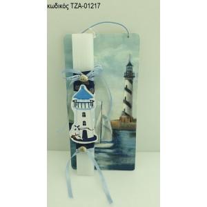 ΦΑΡΟΣ ΞΥΛΙΝΟ ΠΑΣΧΑΛΙΝΗ ΛΑΜΠΑΔΑ ΣΕ ΞΥΛΙΝΗ ΠΛΑΤΗ ΜΕ ΣΧΕΔΙΟ ΝΑΥΤΙΚΟ ΤΖΑ-01217/41450