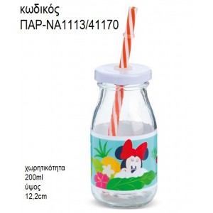 ΜΙΝΥ MINNIE TROPICAL ΓΥΑΛΙΝΟ ΜΠΟΥΚΑΛΙ ΜΕ ΑΥΤΟΚΟΛΛΗΤΟ ΠΑΡ-ΝΑ1113/41170 