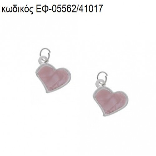 ΚΑΡΔΙΑ ΕΠΑΡΓΥΡΗ ΜΕ ΡΟΖ ΣΜΑΛΤΟ accessories για μπομπονιέρες - δώρα ΕΦ-05562/41017