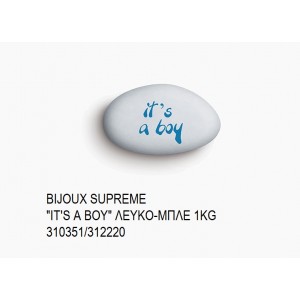 BIJOUX SUPREME ΤΥΠΩΜΕΝΑ ''IT'S A BOY'' ΧΡΩΜΑ ΛΕΥΚΟ - ΜΠΛΕ KOYΦΕΤΑ ''ΧΑΤΖΗΓΙΑΝΝΑΚΗ'' 1KG 310351/312220