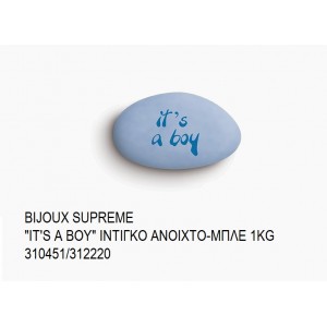 BIJOUX SUPREME ΤΥΠΩΜΕΝΑ ''IT'S A BOY'' ΧΡΩΜΑ ΙΝΤΙΓΚΟ - ΜΠΛΕ KOYΦΕΤΑ ''ΧΑΤΖΗΓΙΑΝΝΑΚΗ'' 1KG 310451/312220