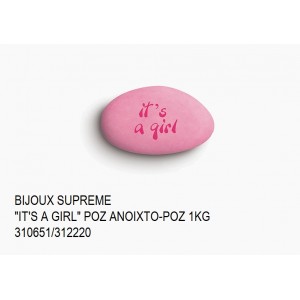 BIJOUX SUPREME ΤΥΠΩΜΕΝΑ ''IT'S A GIRL'' ΧΡΩΜΑ ΦΟΥΞΙΑ - ΡΟΖ KOYΦΕΤΑ ''ΧΑΤΖΗΓΙΑΝΝΑΚΗ'' 1KG 310651/312220